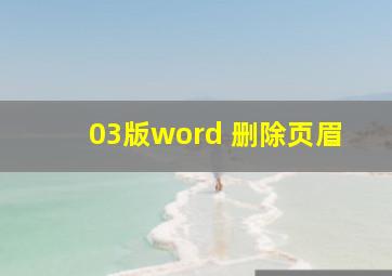 03版word 删除页眉